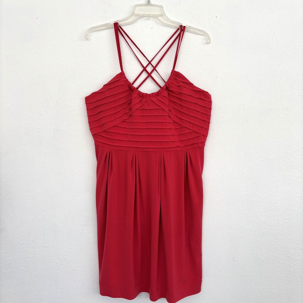 BCBGeneration Womens Pintuck Bodice Mini Dress Large Resort Cruise Cocktail